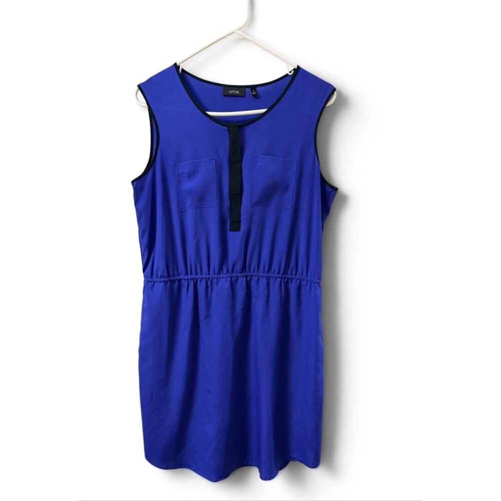 Apt. 9 Women's Cobalt Blue Sleeveless Shift Dress with Pockets Size M - Picture 2 of 10